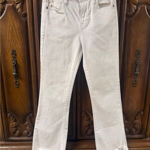 High Rise Cream Jeans for Women